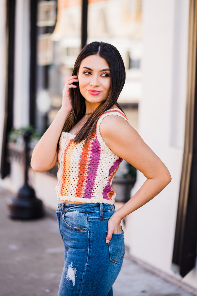 Crochet knit top 