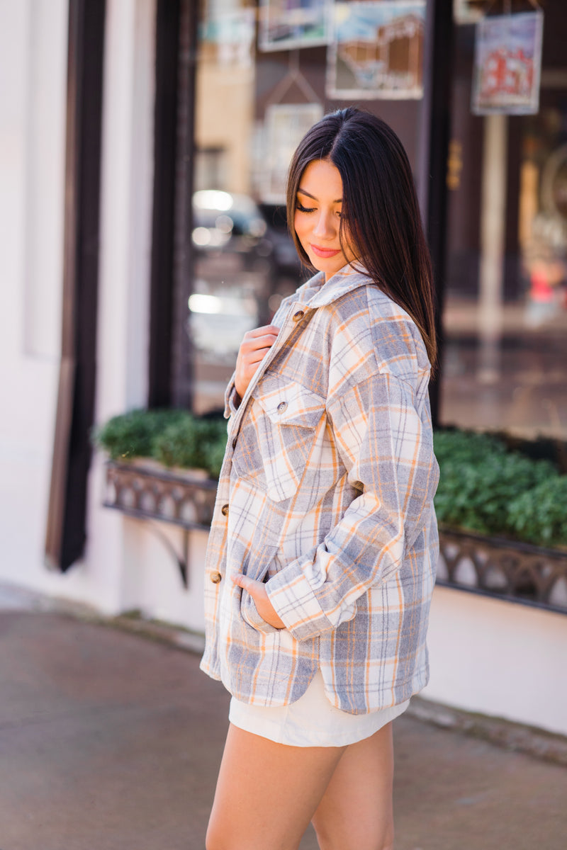 Oversized plaid jacket 