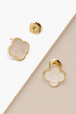 Resin Quatrefoil Stud Earring