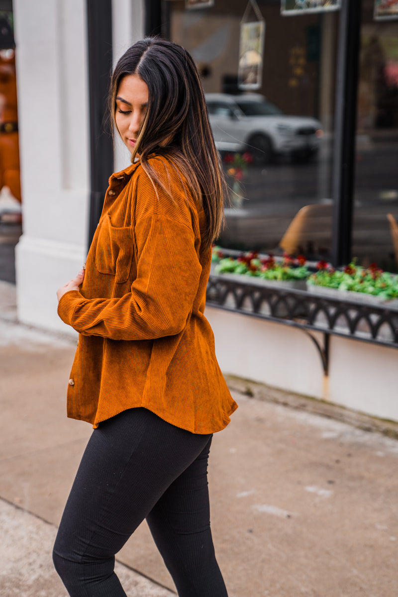 Corduroy button up top 